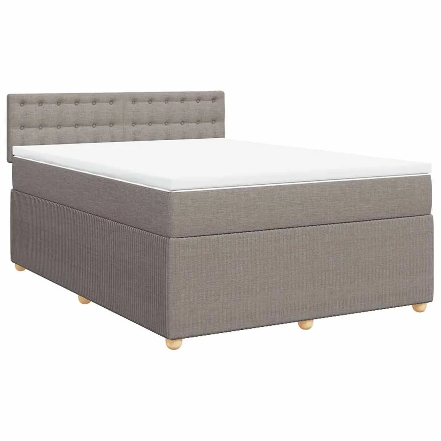 Sommier à lattes de lit avec matelas Taupe 140x200 cm Tissu - 3