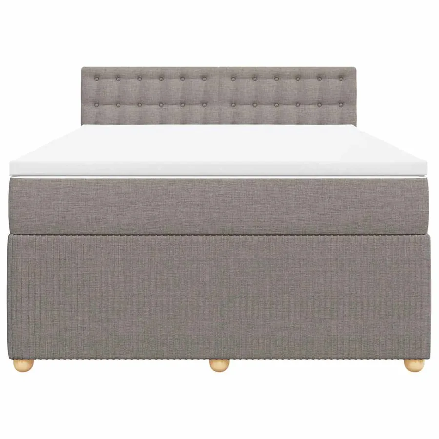Sommier à lattes de lit avec matelas Taupe 140x200 cm Tissu - 6