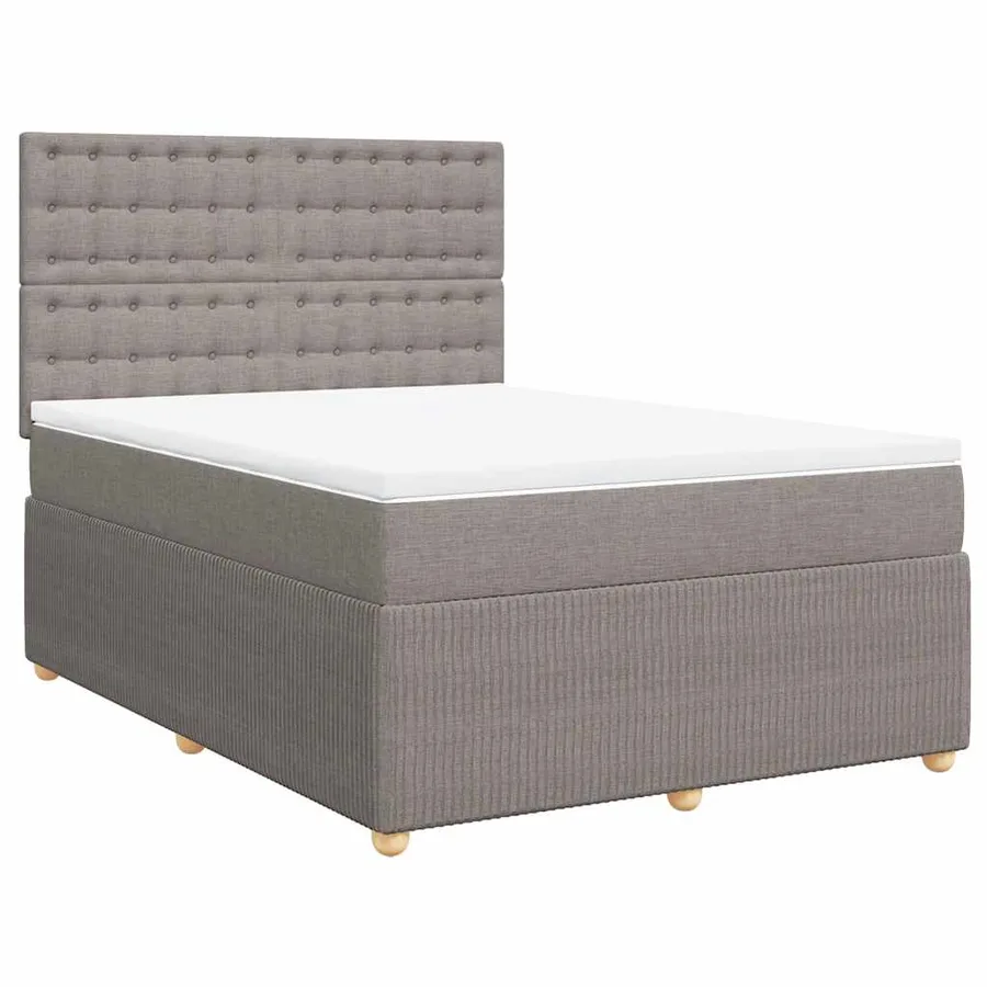 Sommier à lattes de lit avec matelas Taupe 140x200 cm Tissu - 2
