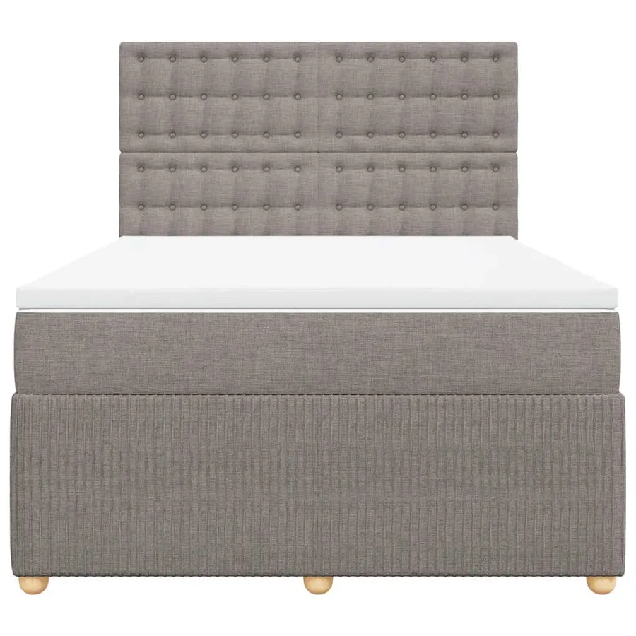 Sommier à lattes de lit avec matelas Taupe 140x200 cm Tissu - 4
