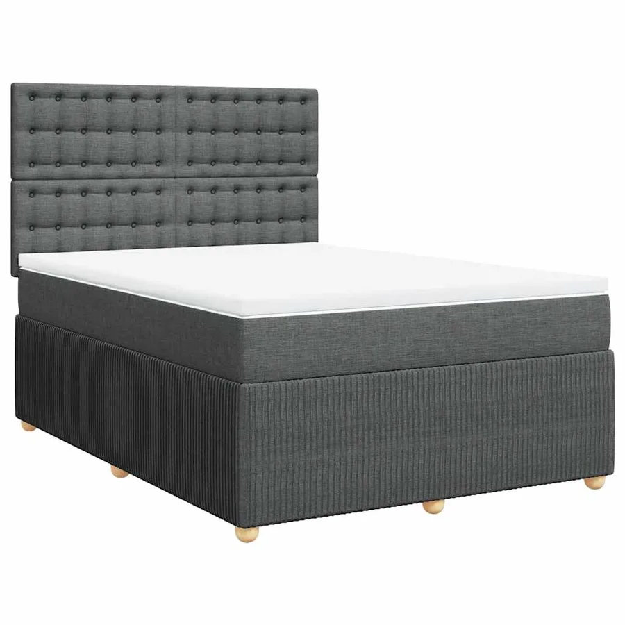 Sommier à lattes de lit avec matelas Gris foncé 160x200cm Tissu - 3