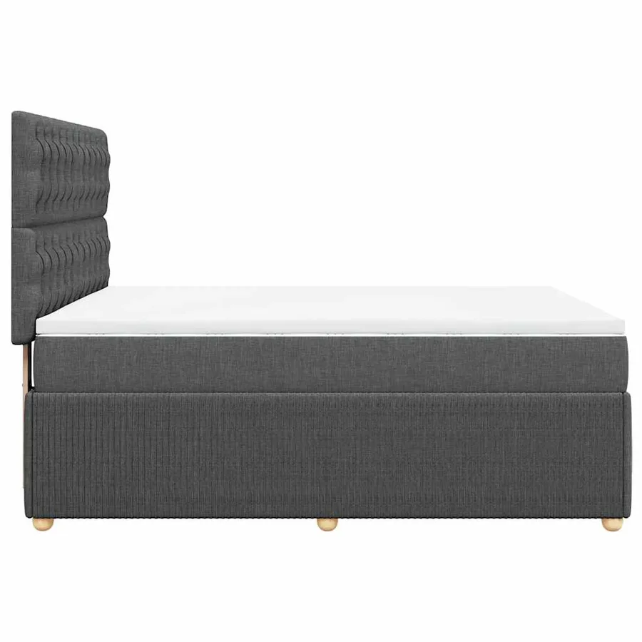 Sommier à lattes de lit avec matelas Gris foncé 140x200cm Tissu - 7