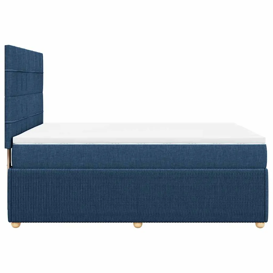 Sommier à lattes de lit avec matelas Bleu 140x200 cm Tissu - 7
