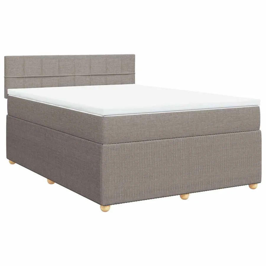 Sommier à lattes de lit avec matelas Taupe 160x200 cm Tissu - 3