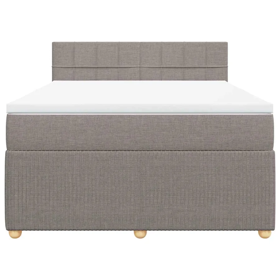 Sommier à lattes de lit avec matelas Taupe 160x200 cm Tissu - 6