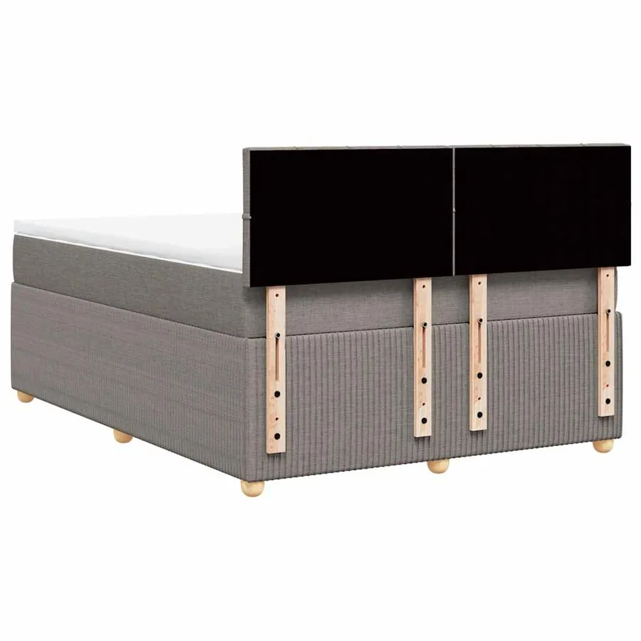 Sommier à lattes de lit avec matelas Taupe 160x200 cm Tissu - 8