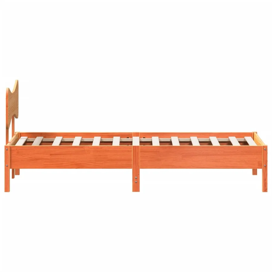 Cadre de lit sans matelas cire marron 100x200cm bois pin massif - 7