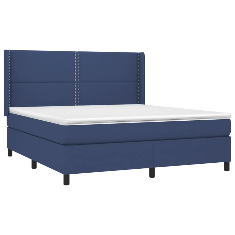 Sommier à lattes de lit matelas LED Bleu 180x200 cm Tissu - 4