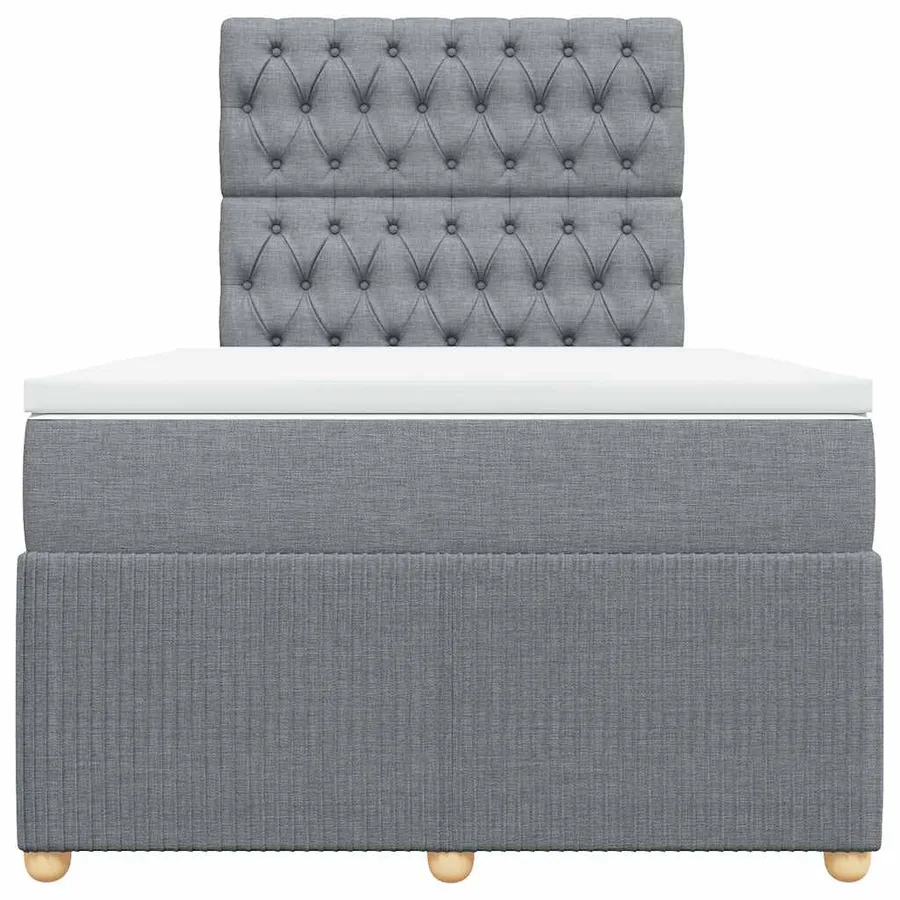 Sommier à lattes de lit avec matelas Gris clair 120x200cm Tissu - 6