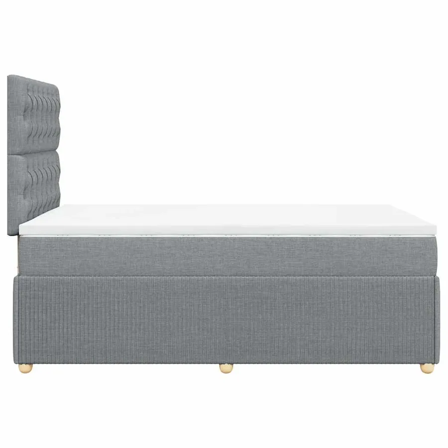 Sommier à lattes de lit avec matelas Gris clair 120x200cm Tissu - 7
