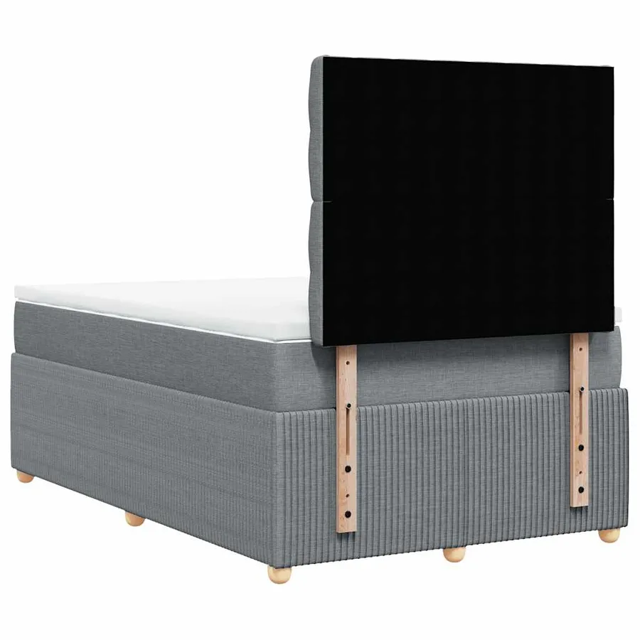 Sommier à lattes de lit avec matelas Gris clair 120x200cm Tissu - 8
