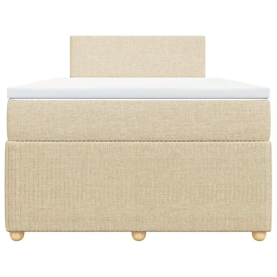 Sommier à lattes de lit avec matelas Crème 120x200 cm Tissu - 4
