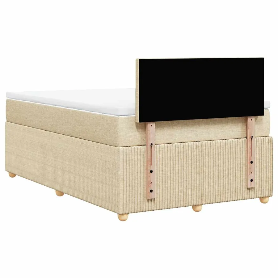 Sommier à lattes de lit avec matelas Crème 120x200 cm Tissu - 6