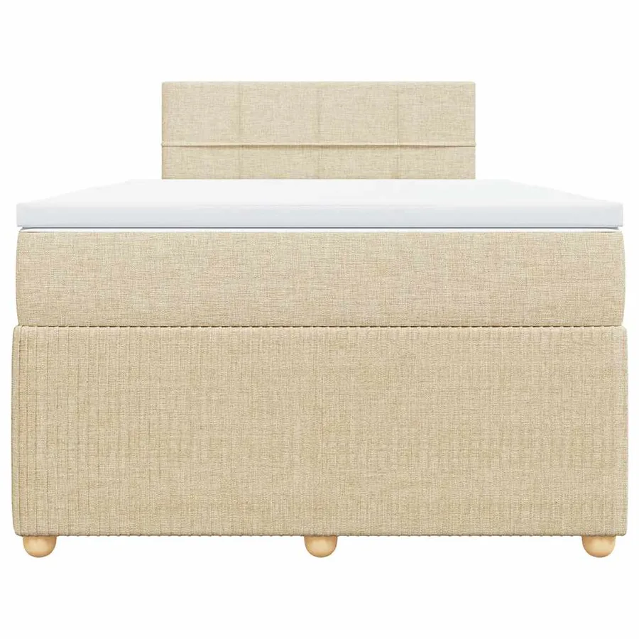 Sommier à lattes de lit avec matelas Crème 120x200 cm Tissu - 4