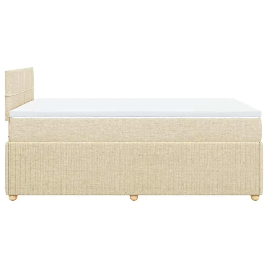 Sommier à lattes de lit avec matelas Crème 120x200 cm Tissu - 5