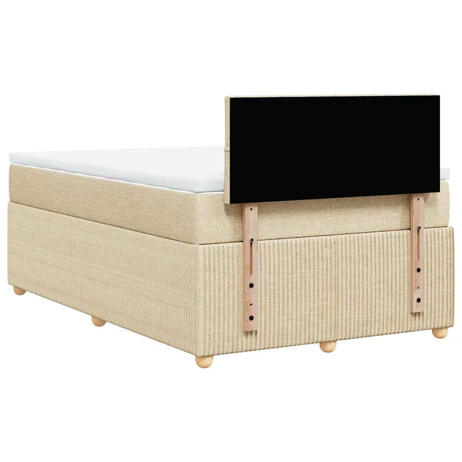 Sommier à lattes de lit avec matelas Crème 120x200 cm Tissu - 6