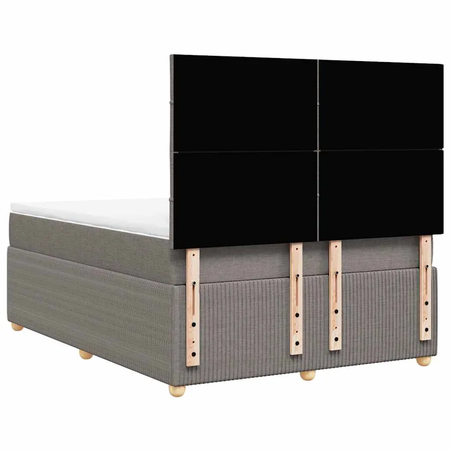 Sommier à lattes de lit avec matelas Taupe 140x190 cm Tissu - 6