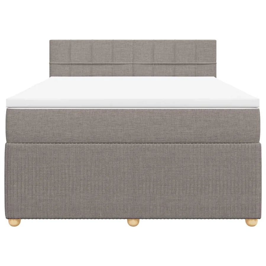 Sommier à lattes de lit avec matelas Taupe 140x190 cm Tissu - 6