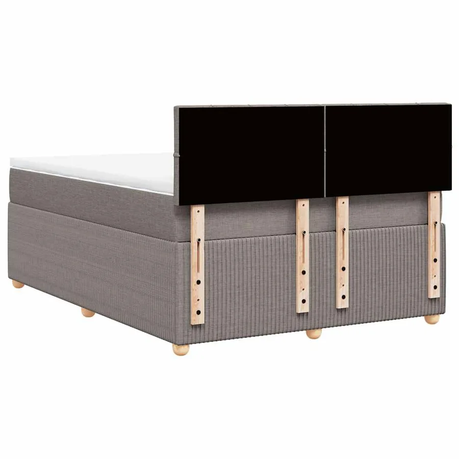 Sommier à lattes de lit avec matelas Taupe 140x190 cm Tissu - 8