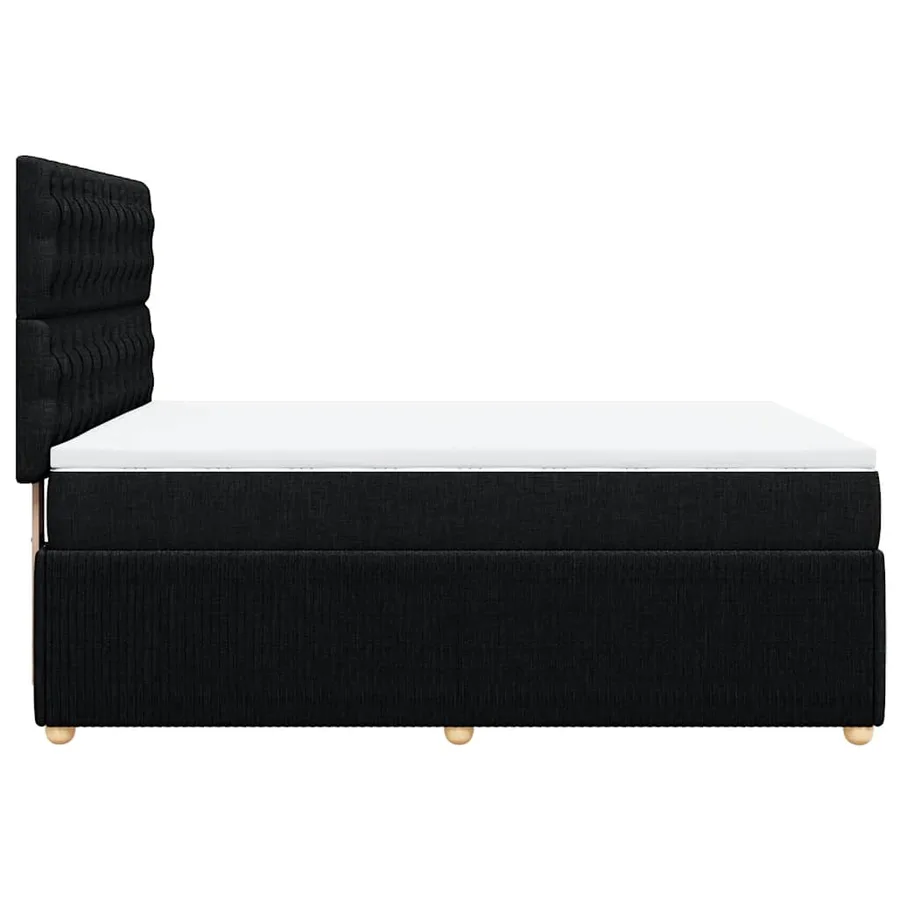 Sommier à lattes de lit avec matelas Noir 140x190 cm Tissu - 5
