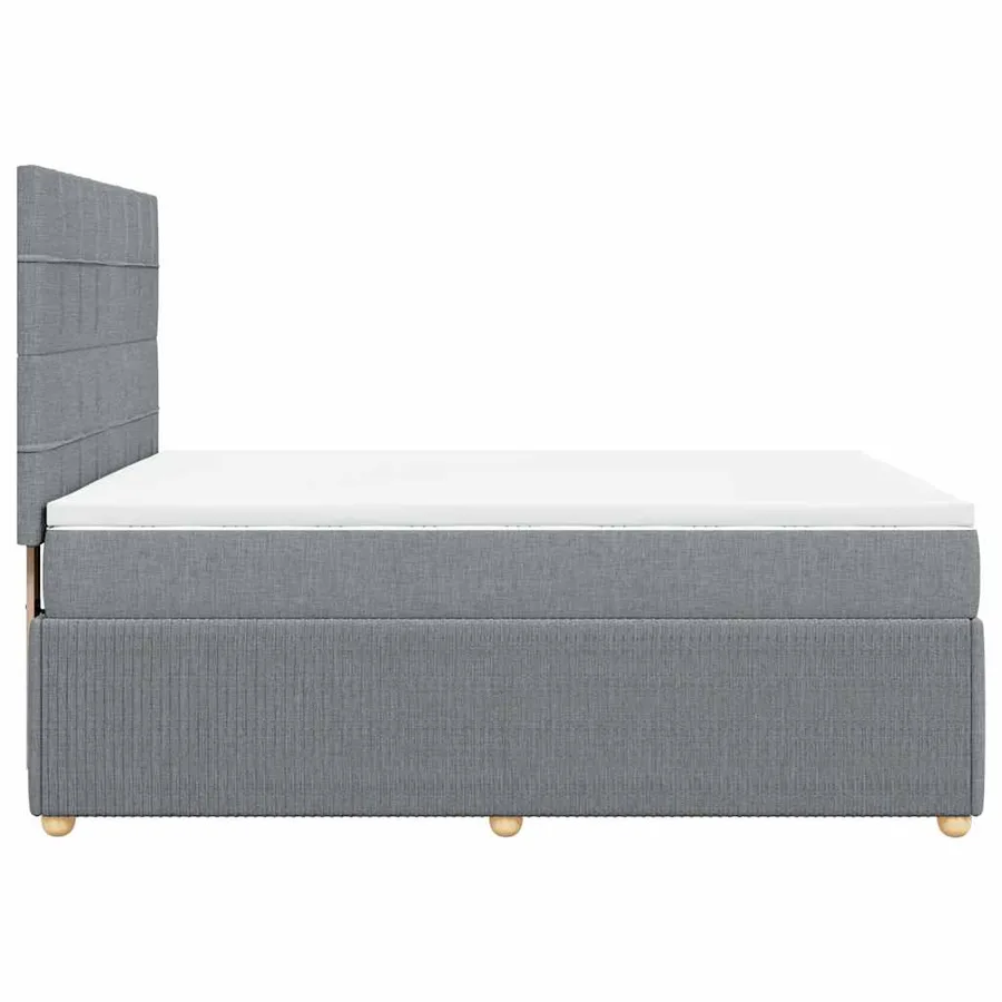 Sommier à lattes de lit avec matelas Gris clair 140x190cm Tissu - 7