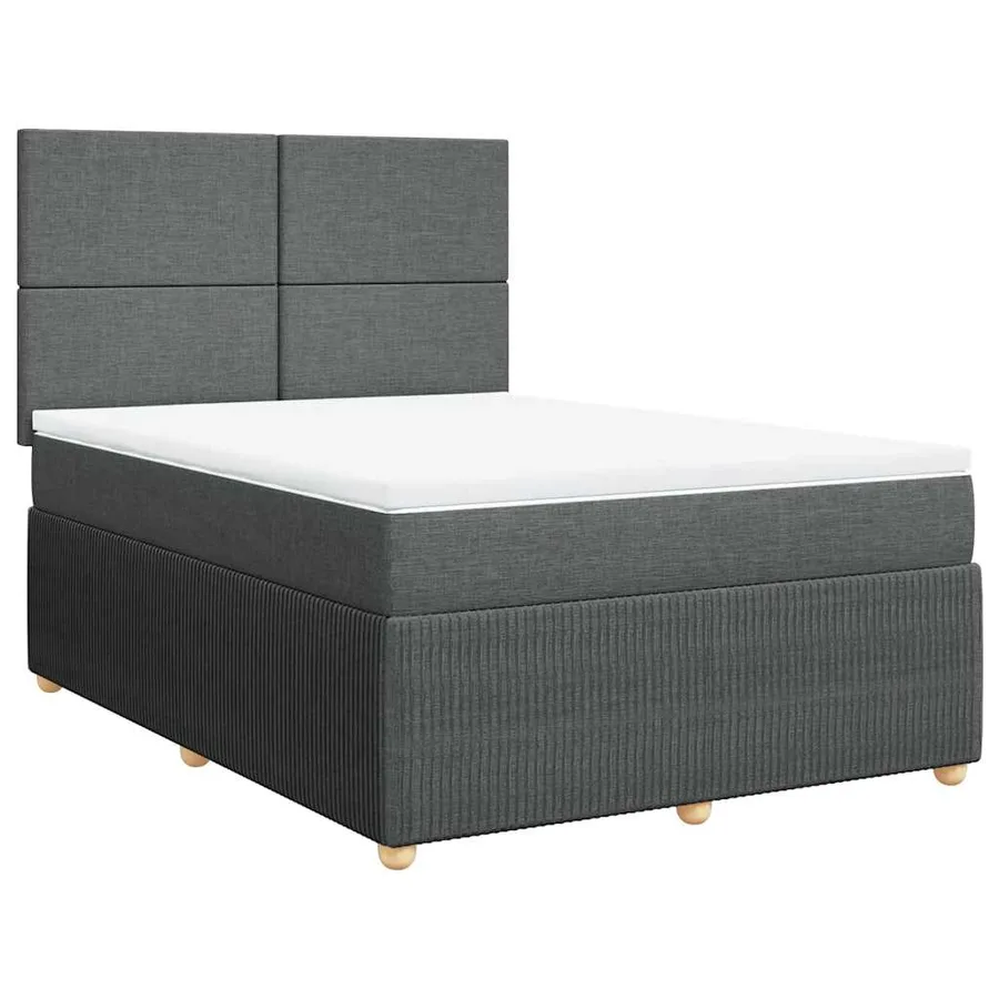 Sommier à lattes de lit avec matelas Gris foncé 140x190cm Tissu - 3
