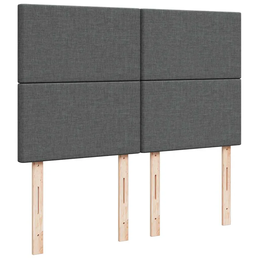 Sommier à lattes de lit avec matelas Gris foncé 140x190cm Tissu - 9