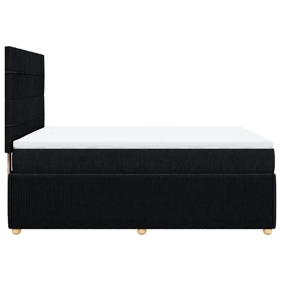 Sommier à lattes de lit avec matelas Noir 140x190 cm Tissu - 7