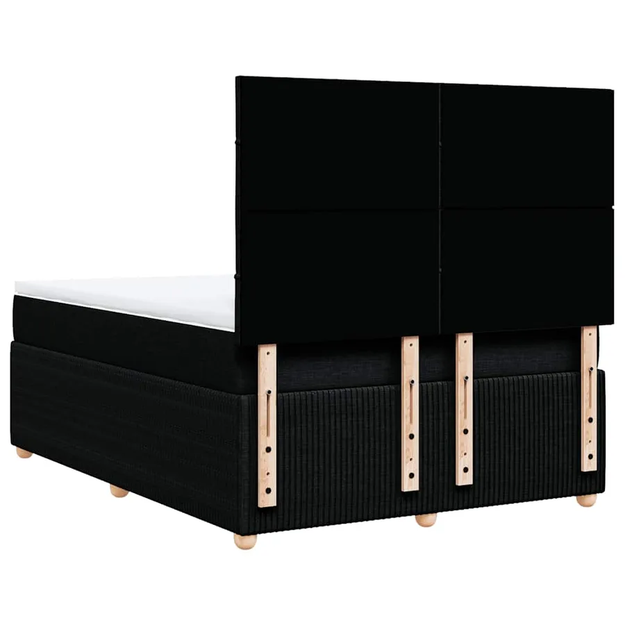 Sommier à lattes de lit avec matelas Noir 140x190 cm Tissu - 8