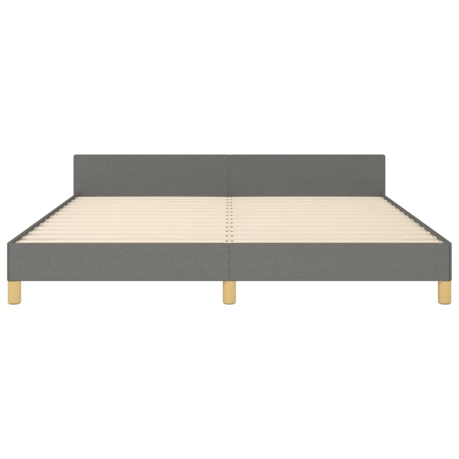 Cadre de lit sans matelas gris foncé 160x200 cm tissu - 6