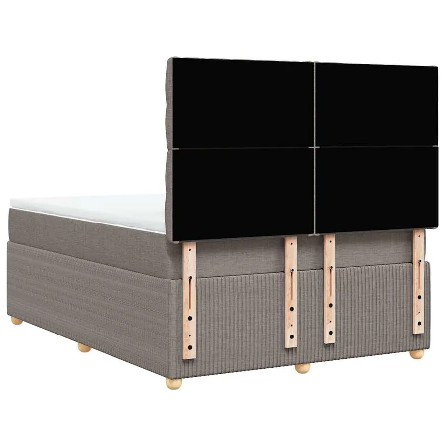 Sommier à lattes de lit avec matelas Taupe 140x190 cm Tissu - 6