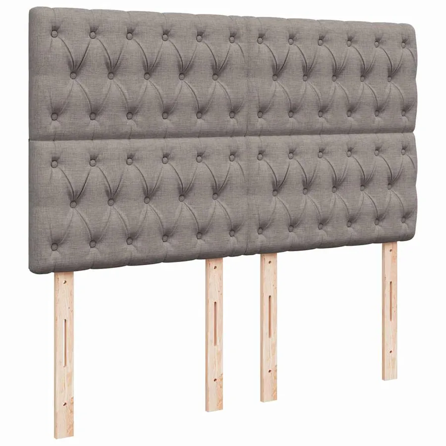 Sommier à lattes de lit avec matelas Taupe 140x190 cm Tissu - 7