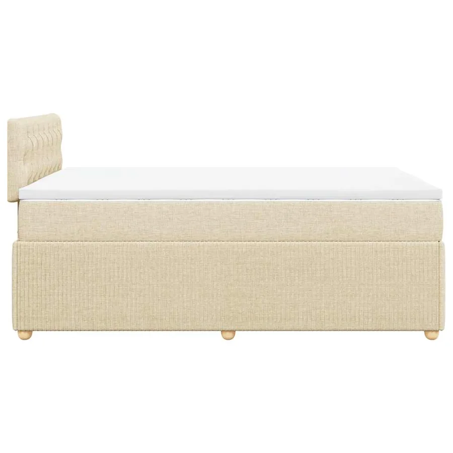 Sommier à lattes de lit avec matelas Crème 120x200 cm Tissu - 5