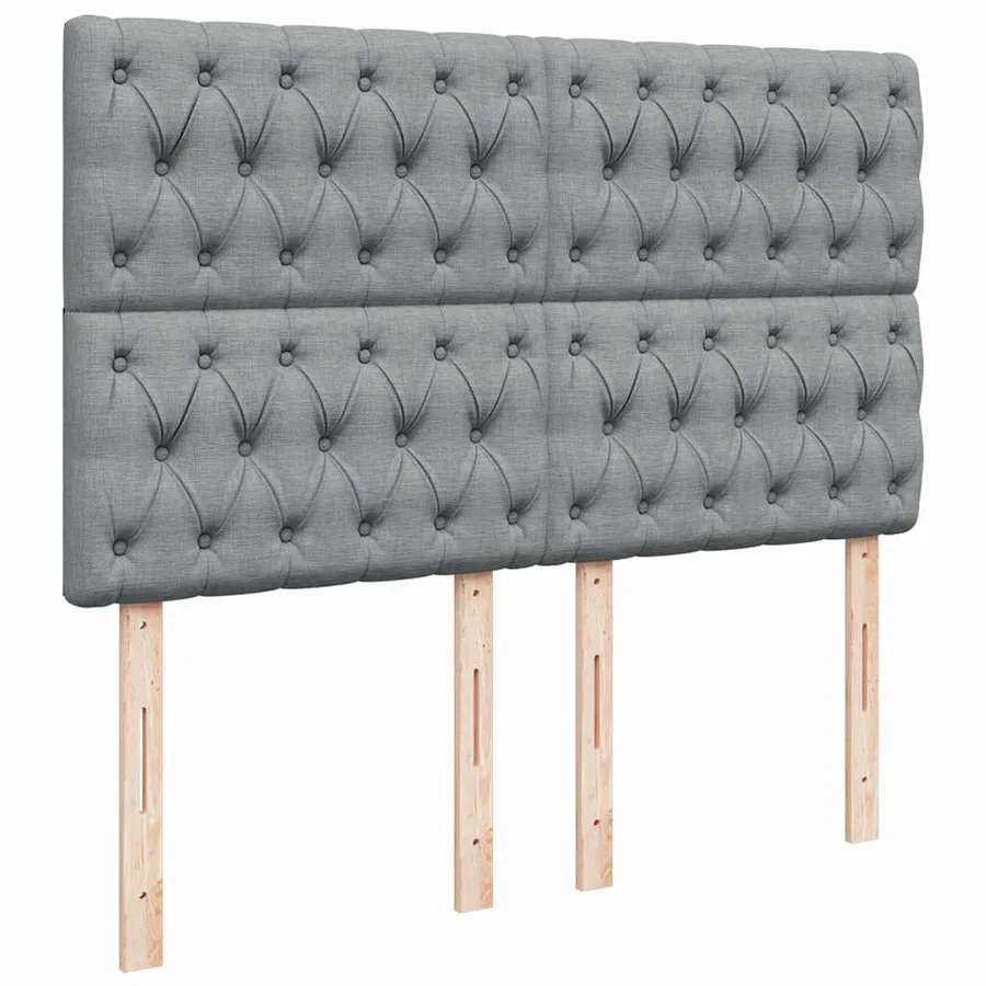 Sommier à lattes de lit avec matelas Gris clair 140x190cm Tissu - 11