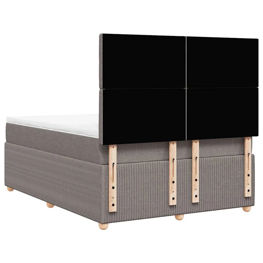 Sommier à lattes de lit avec matelas Taupe 140x190 cm Tissu - 6