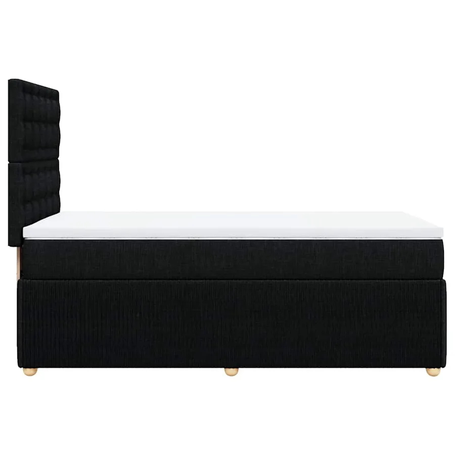 Sommier à lattes de lit et matelas Noir 80x200 cm Tissu - 7