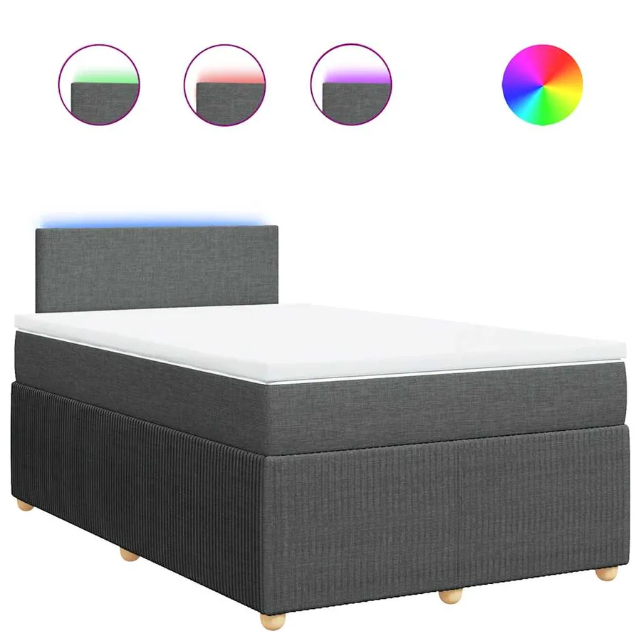 Sommier à lattes de lit avec matelas Gris foncé 120x200cm Tissu - 2