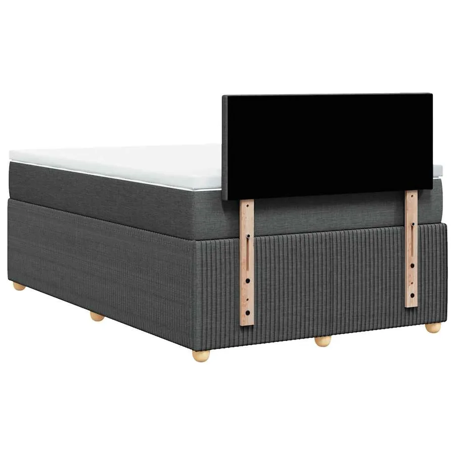 Sommier à lattes de lit avec matelas Gris foncé 120x200cm Tissu - 8