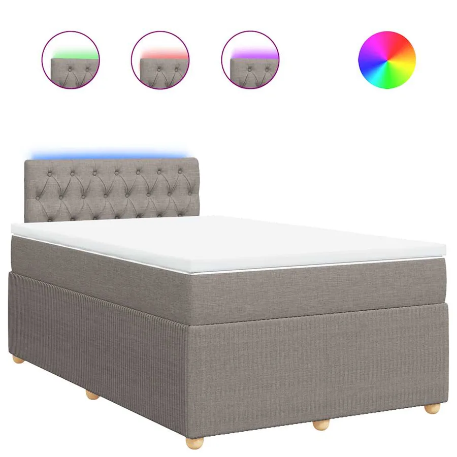 Sommier à lattes de lit avec matelas Taupe 120x200 cm Tissu - 2