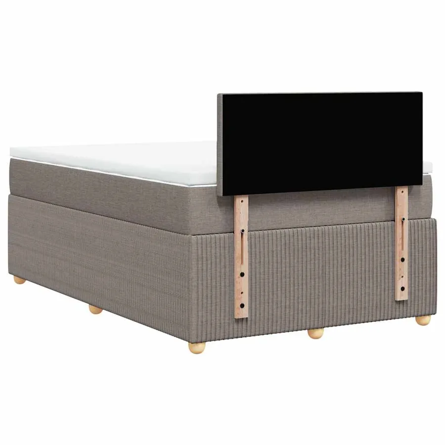 Sommier à lattes de lit avec matelas Taupe 120x200 cm Tissu - 8