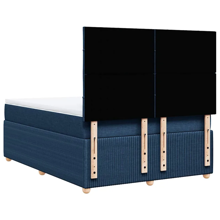 Sommier à lattes de lit avec matelas Bleu 140x190 cm Tissu - 6