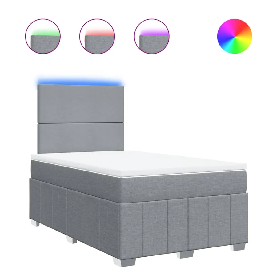 Sommier à lattes de lit avec matelas Gris clair 120x200cm Tissu - 2