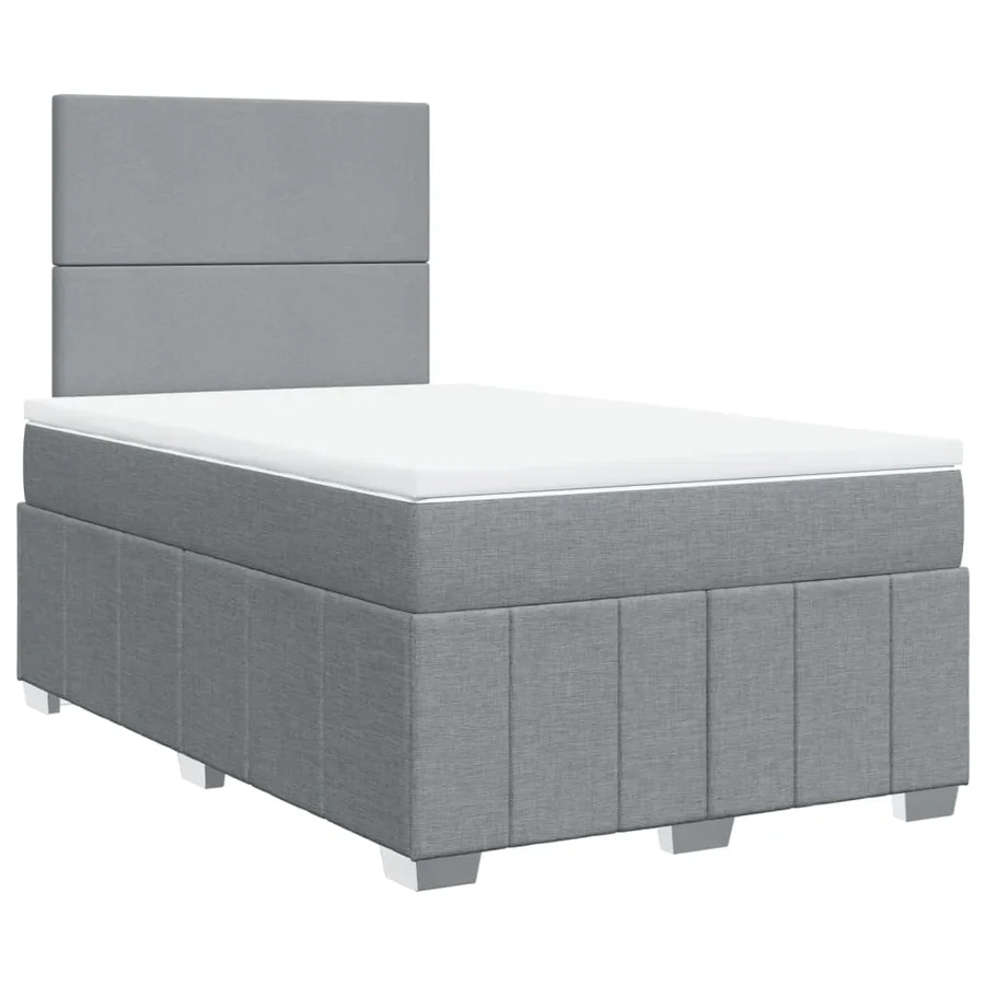 Sommier à lattes de lit avec matelas Gris clair 120x200cm Tissu - 3
