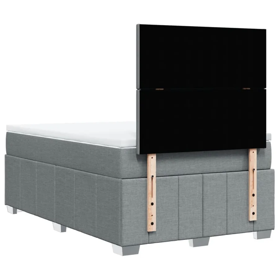 Sommier à lattes de lit avec matelas Gris clair 120x200cm Tissu - 8
