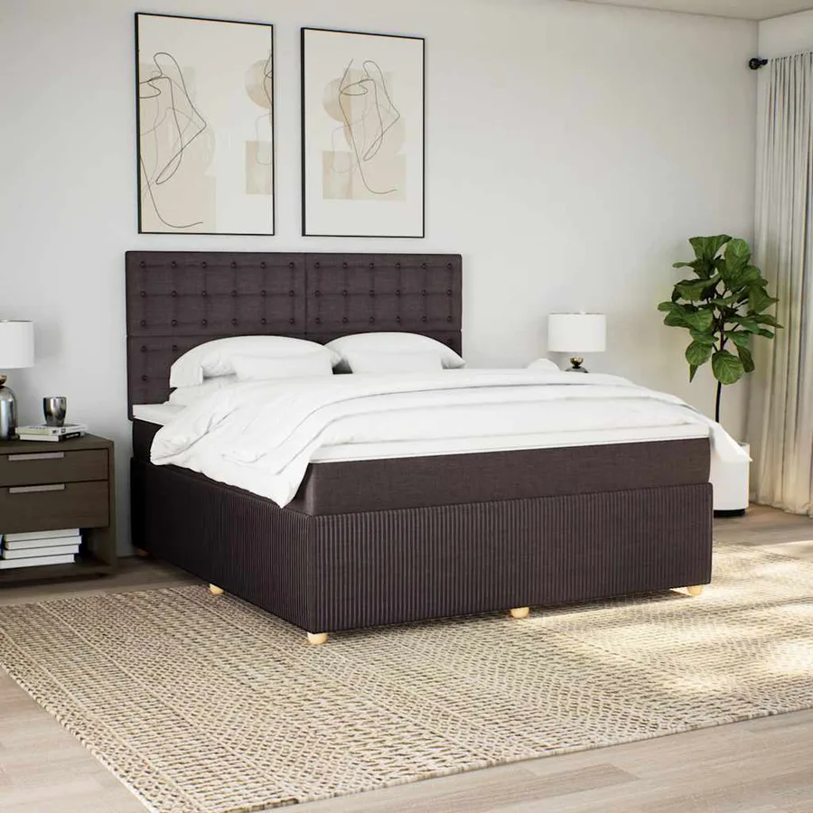Sommier à lattes de lit avec matelas Marron foncé 180x200 cm - 3