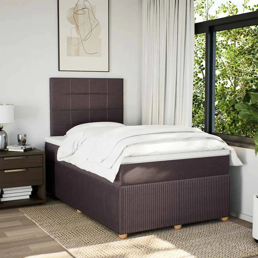 Sommier à lattes de lit avec matelas Marron foncé 120x200 cm - 5