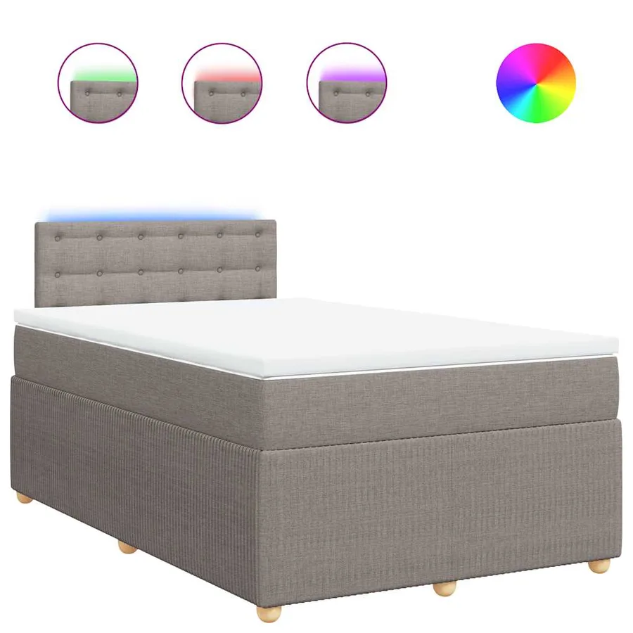 Sommier à lattes de lit avec matelas Taupe 120x200 cm Tissu - 2