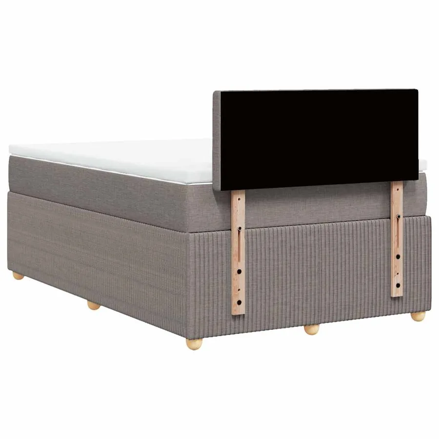 Sommier à lattes de lit avec matelas Taupe 120x200 cm Tissu - 8
