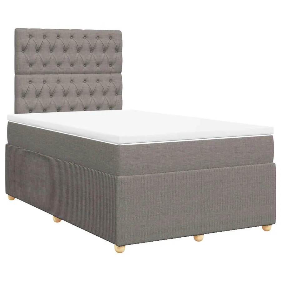 Sommier à lattes de lit avec matelas Taupe 120x200 cm Tissu - 2