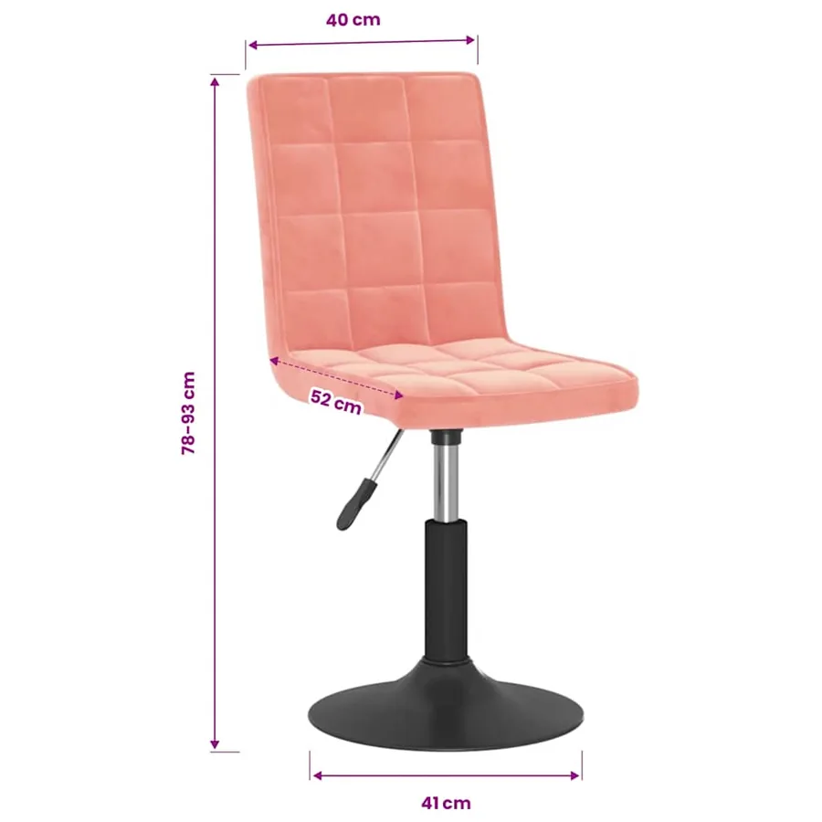 Chaises pivotantes à manger lot de 4 rose velours - 10